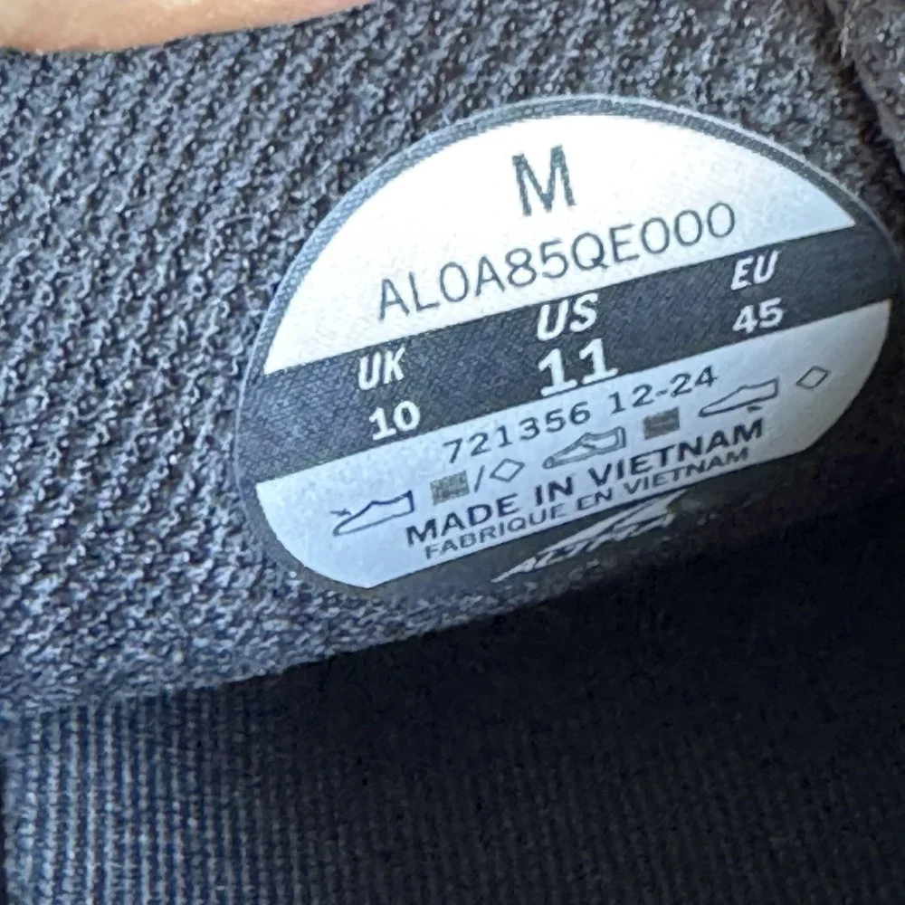Size 11 - Altra Torin‎ 8 Running Shoes Black Gray Zero Drop Men's AL0A85QE000